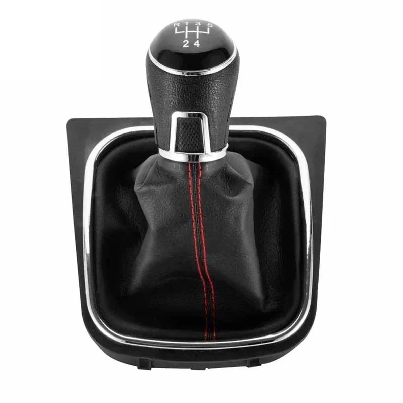 Auto Schaltknauf 5/6-Gang-Schaltknaufhebel Und Kofferraummanschette, Schwarzes Set, Kompatibel Mit VW Golf 5 6 Jetta V VI Scirocco(5 Speed) von DXLSAEU