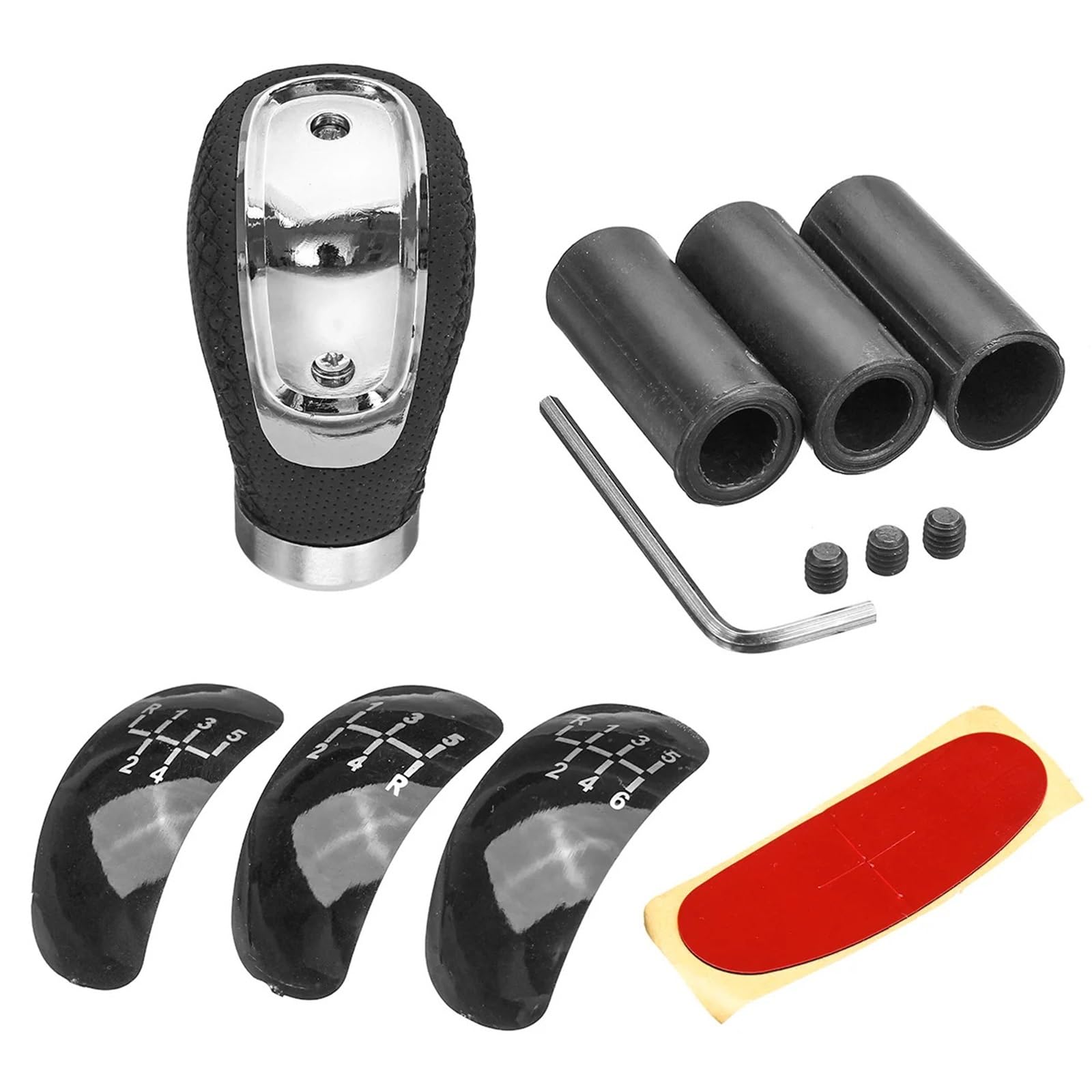 Auto Schaltknauf 8 Mm 10 Mm 12 Mm Manueller 5-Gang-Auto-Schaltknauf Mit Ausrüstung, Schalthebelmanschette, Schalthebel, Auto-Nähte, Schaltknauf(C-1) von DXLSAEU