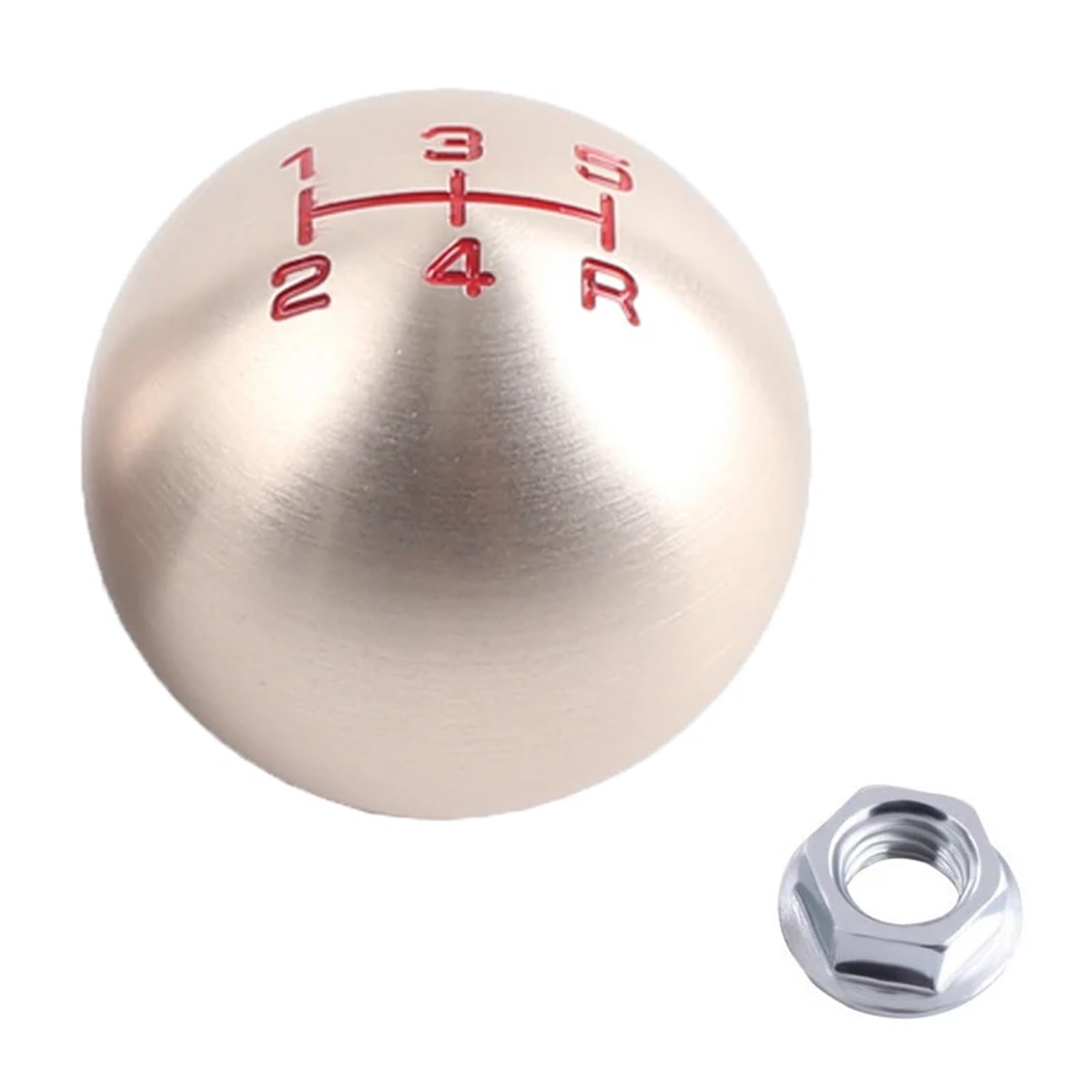 Auto Schaltknauf Aluminium 5/6 Gang M10X1,5 Typ-R Kugelförmiger Schaltknauf Für Civic Fit FD2 FN2 EP3 DC2 DC5 S2000 F20C(Titanium 5-Speed) von DXLSAEU