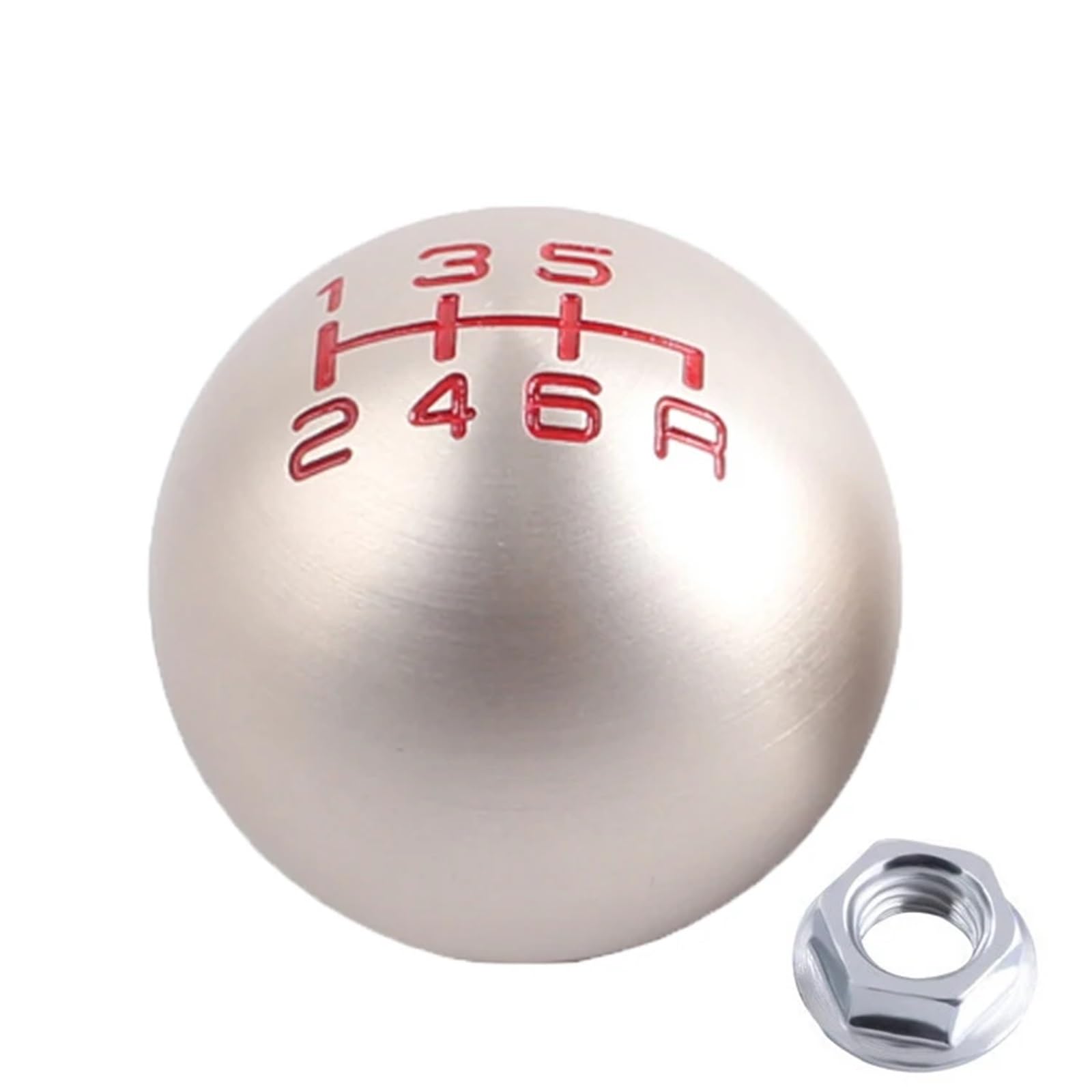 Auto Schaltknauf Aluminium 5/6 Gang M10X1,5 Typ-R Kugelförmiger Schaltknauf Für Civic Fit FD2 FN2 EP3 DC2 DC5 S2000 F20C(Titanium 6-Speed) von DXLSAEU