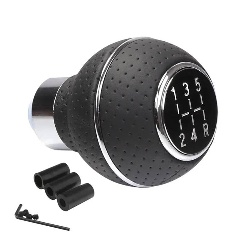 Auto Schaltknauf Auto-Schaltknaufkopf, 5-Gang-Universal-Auto-Schaltknauf Für Schaltgetriebe Und Aluminium-Basis-Autoknauf, 1 Stück(5 Speed Silver Ring) von DXLSAEU