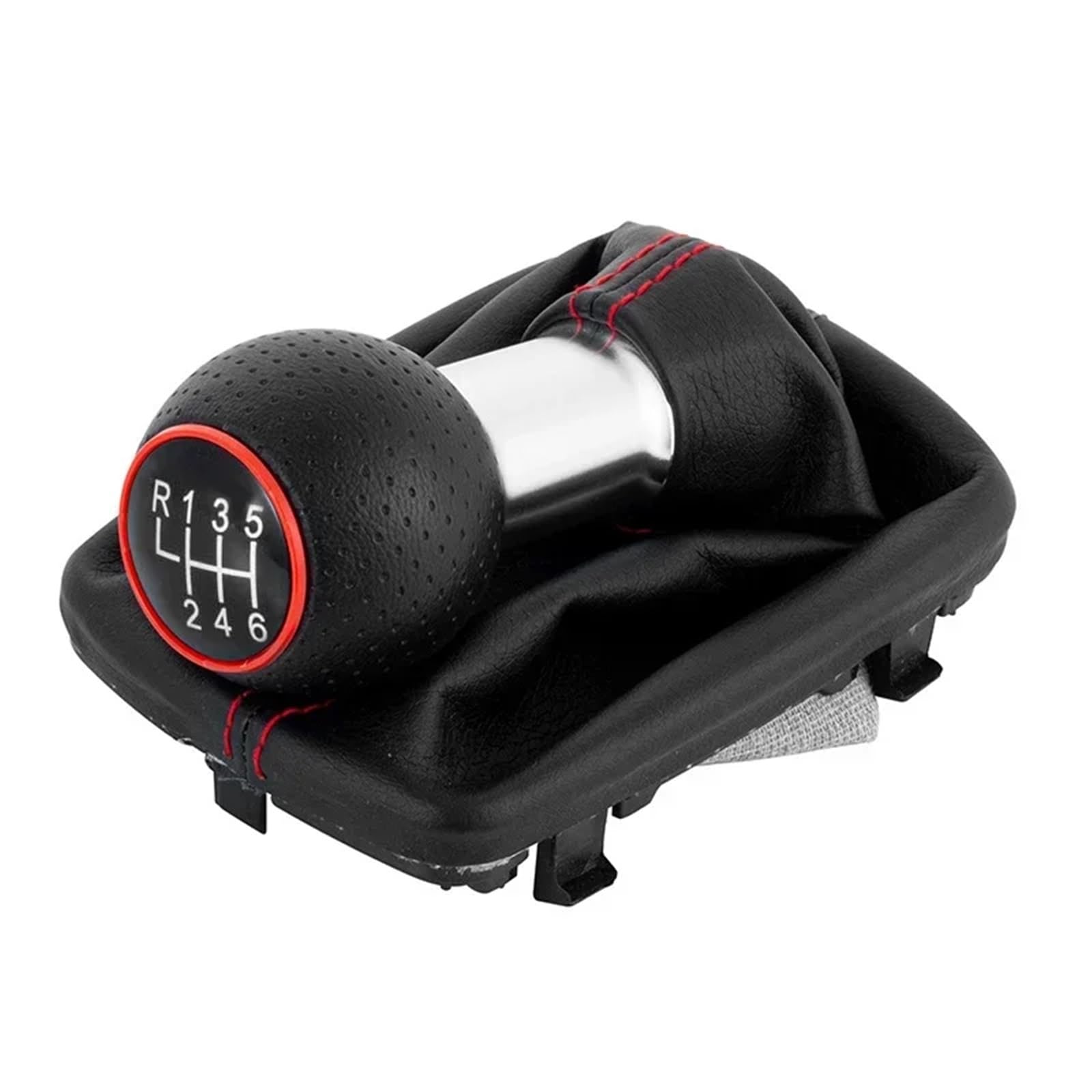 Auto Schaltknauf Kompatibel Mit A3 S3 2001 2002 2003 5/6 Gang Auto Schaltknauf Stick Hebel Shifter Handball Gaitor Boot(6 Speed Redline) von DXLSAEU