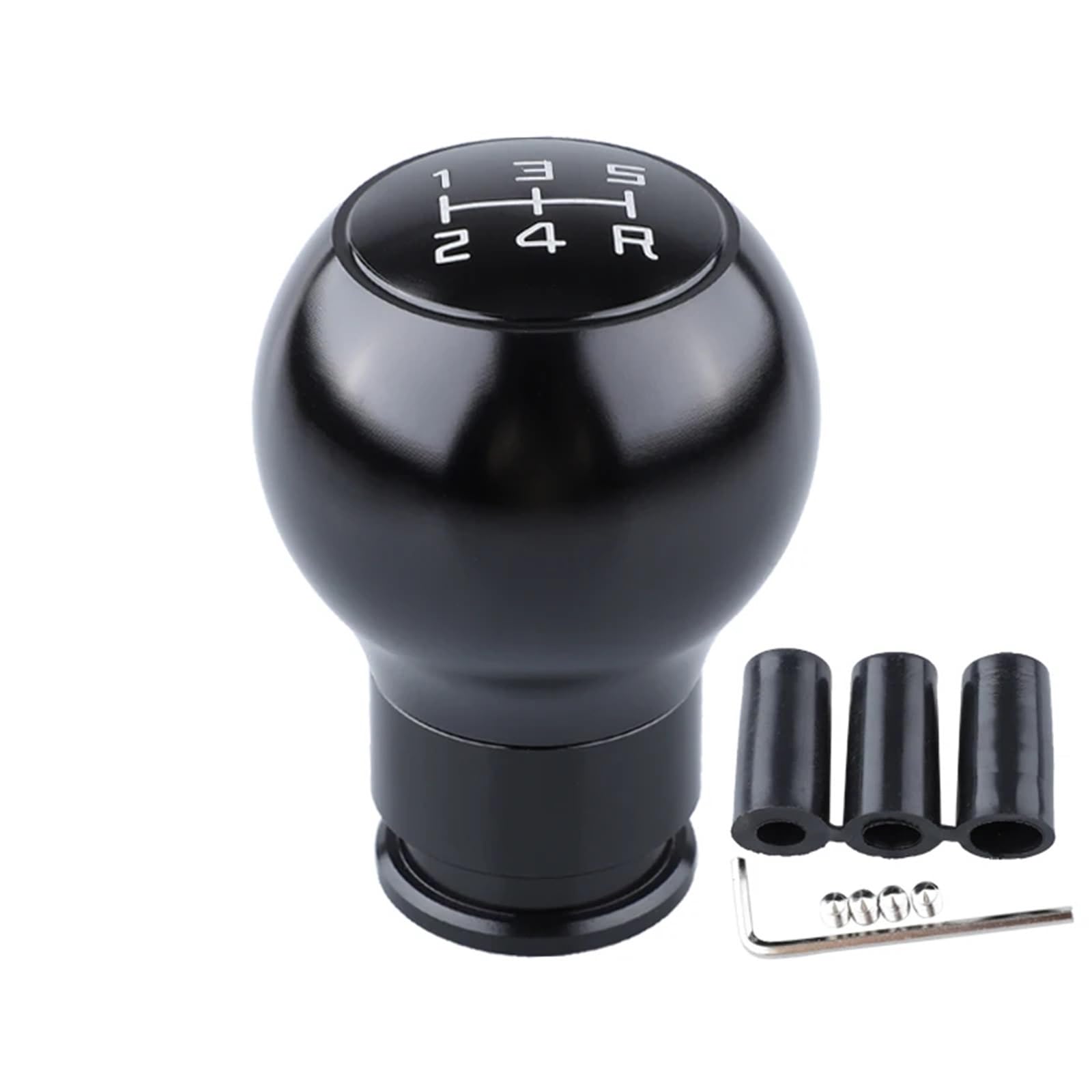 Auto Schaltknauf Schwarz Rot 5/6 Gang Aluminium Universal Racing Auto Schaltknauf Manuelle Legierung Schaltknauf Schalthebel(Black 5 After) von DXLSAEU