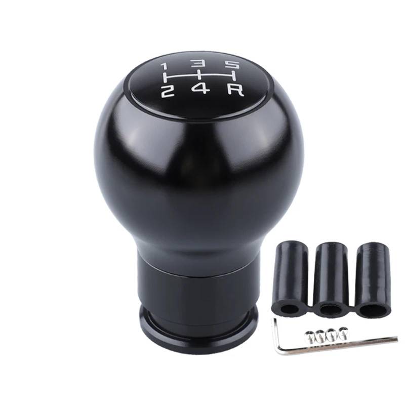 Auto Schaltknauf Schwarz Rot 5/6 Gang Aluminium Universal Racing Auto Schaltknauf Manuelle Legierung Schaltknauf Schalthebel(Black 5 After) von DXLSAEU