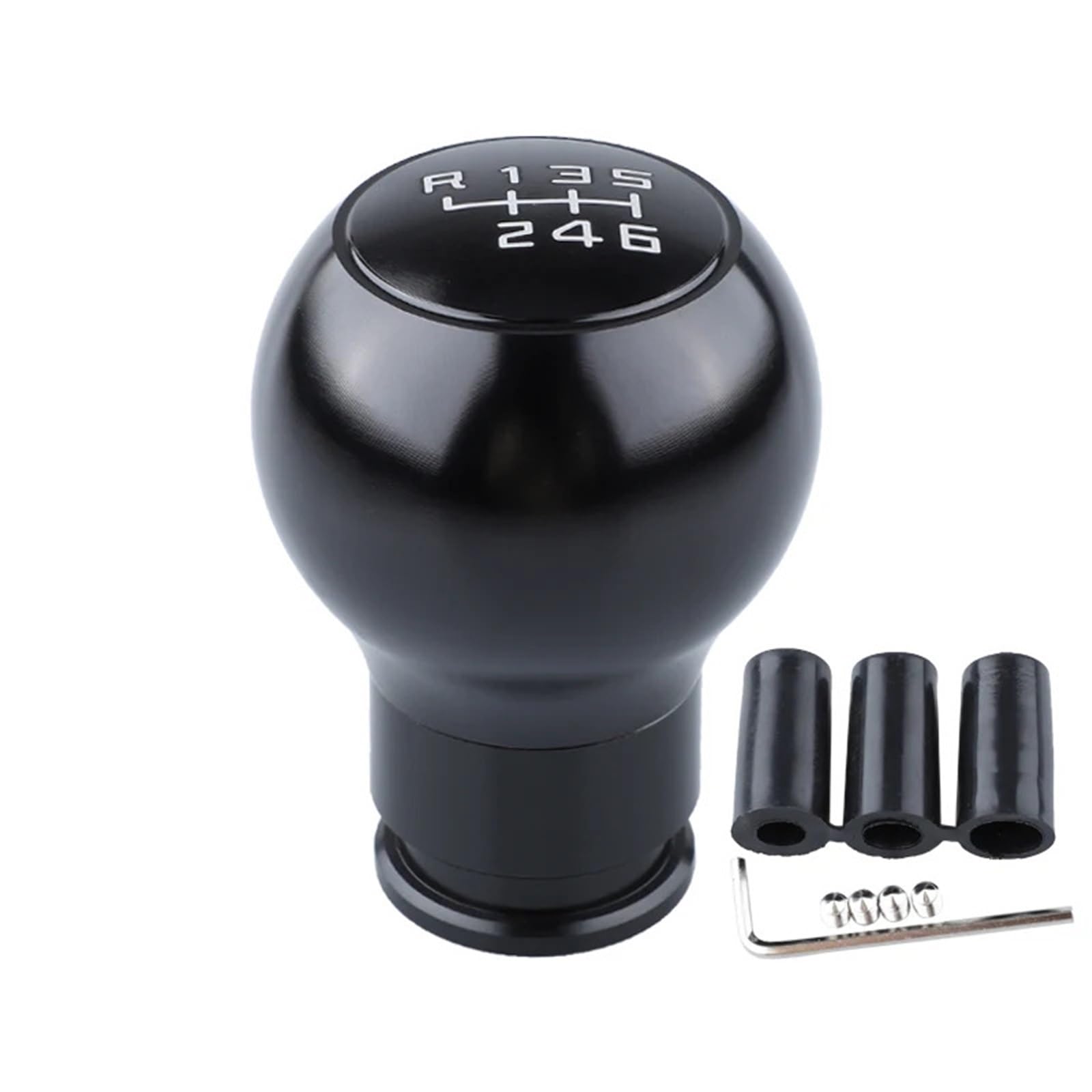 Auto Schaltknauf Schwarz Rot 5/6 Gang Aluminium Universal Racing Auto Schaltknauf Manuelle Legierung Schaltknauf Schalthebel(Black 6 Front) von DXLSAEU