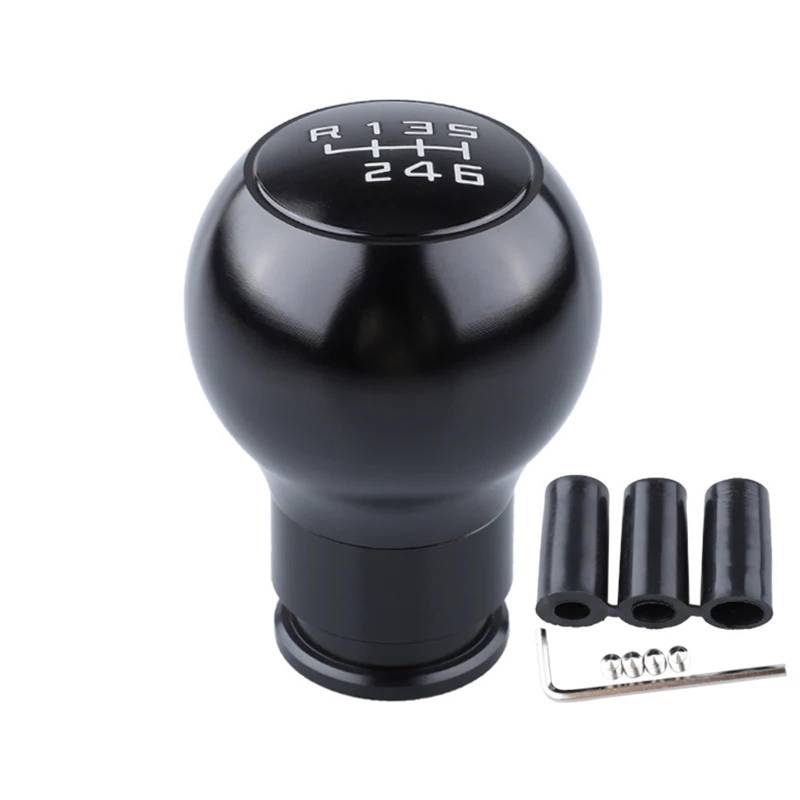 Auto Schaltknauf Schwarz Rot 5/6 Gang Aluminium Universal Racing Auto Schaltknauf Manuelle Legierung Schaltknauf Schalthebel(Black 6 Front) von DXLSAEU