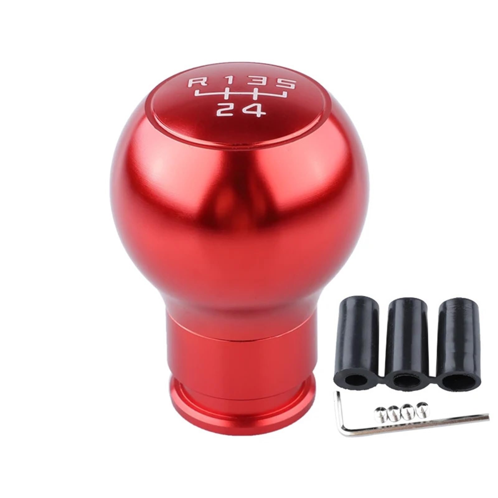 Auto Schaltknauf Schwarz Rot 5/6 Gang Aluminium Universal Racing Auto Schaltknauf Manuelle Legierung Schaltknauf Schalthebel(Red 5 Front) von DXLSAEU