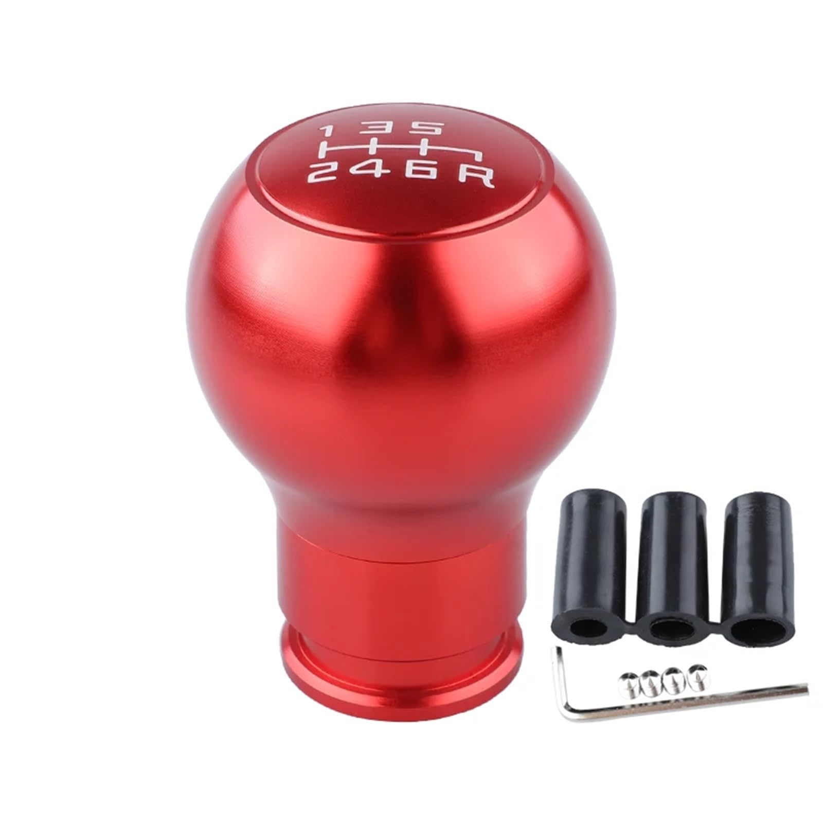 Auto Schaltknauf Schwarz Rot 5/6 Gang Aluminium Universal Racing Auto Schaltknauf Manuelle Legierung Schaltknauf Schalthebel(Red 6 After) von DXLSAEU