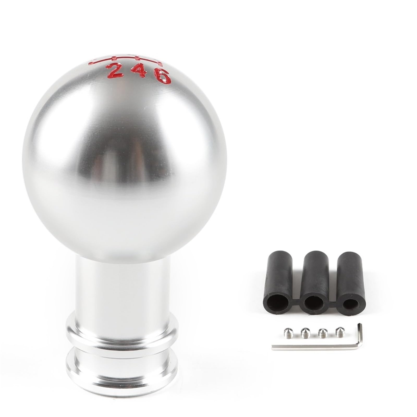 Auto Schaltknauf Universal 5/6/10 Geschwindigkeit Auto Aluminium Manuelle Schaltknauf Stick Manuelle Übertragung Gearstick Hebel Schaltknauf(6 Speed Silver) von DXLSAEU