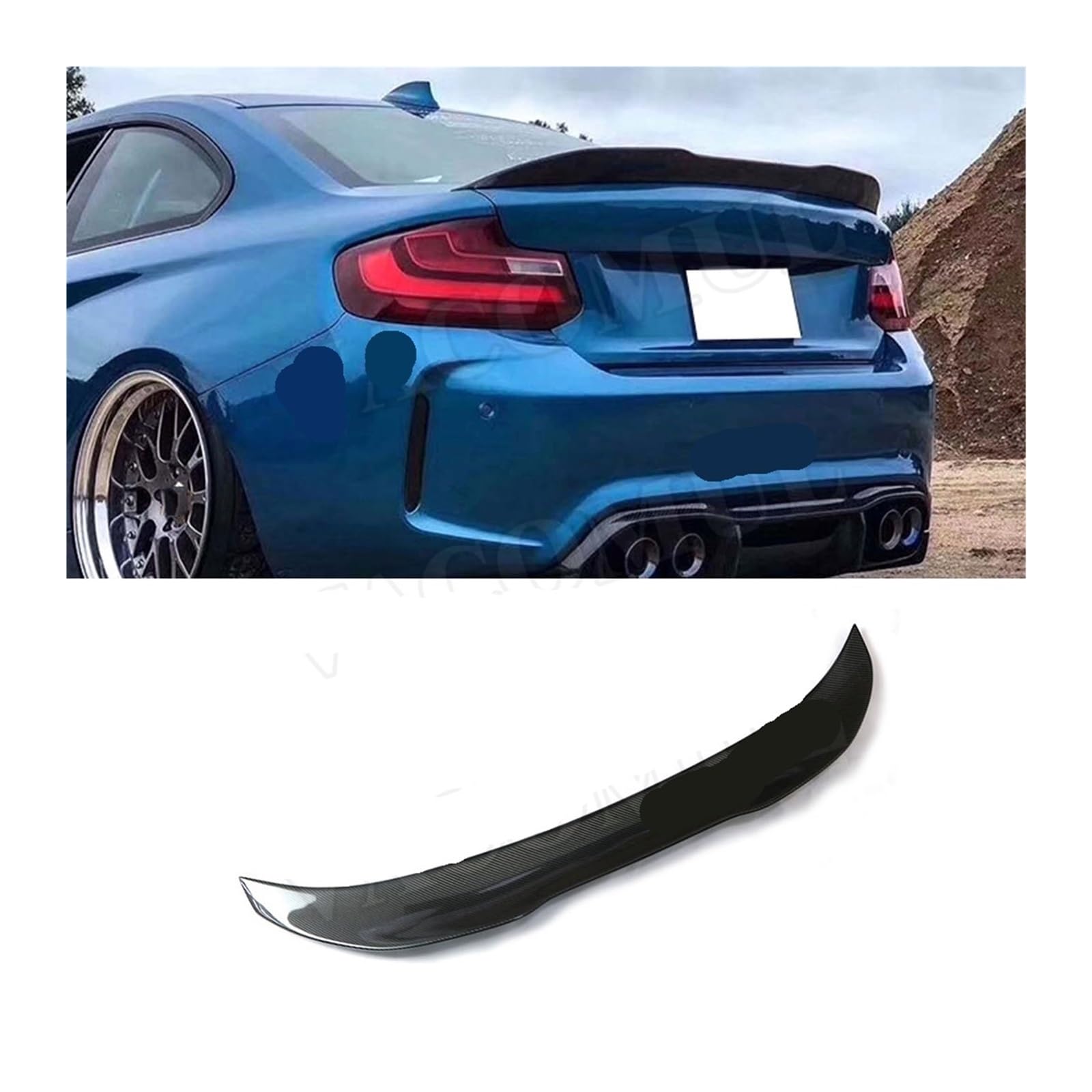 Für 2er F22 F87 M2 220i 228i M235i 2014–2019, PSM-Stil, Kohlefaser/FRP, schwarzer Hecklippenspoiler, Entenflügel(FRP Black PSM) von DXLSAEU