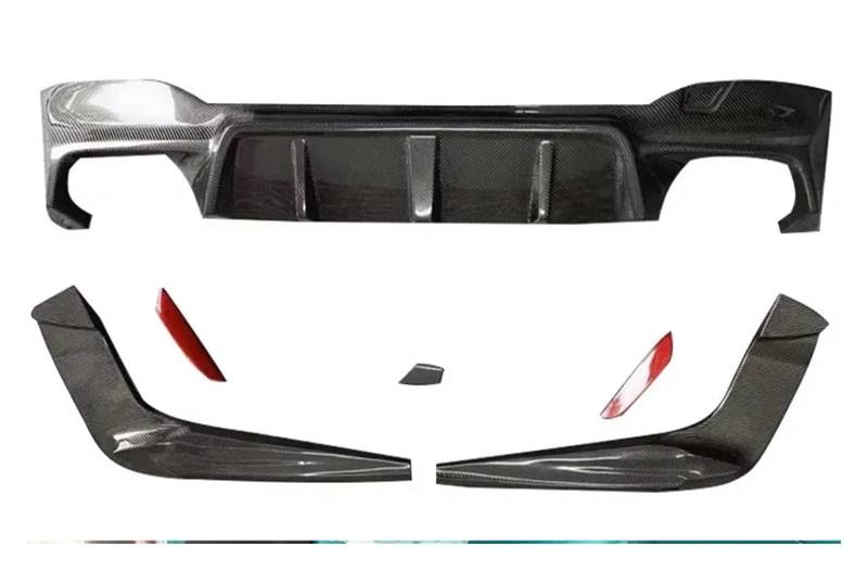 Für 5 Serie M5 F90 G30 G38 530i 540i Carbon Faser Auto Heckschürze Diffusor Hinten Splitter Spoiler Zurück Lip Shunt Körper Kit(FD Forged Carbon) von DXLSAEU