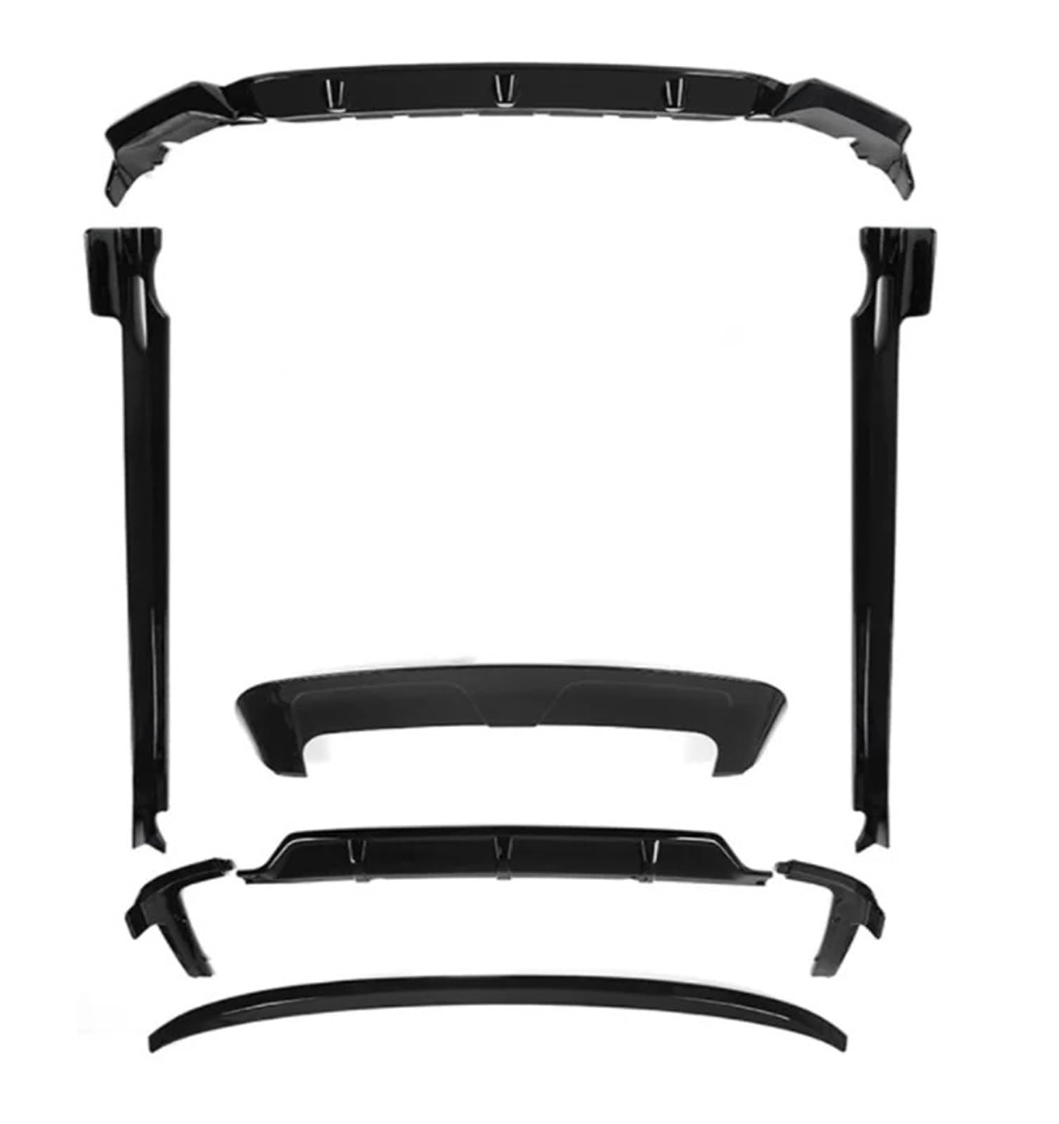 Für G07 X7 2023 Black Knight Auto Stoßfänger Vorne Lip Hinten Diffusor Seite Rock Spoiler Grills Grille Rück Kappe Körper Kit(XL1000V Clear) von DXLSAEU