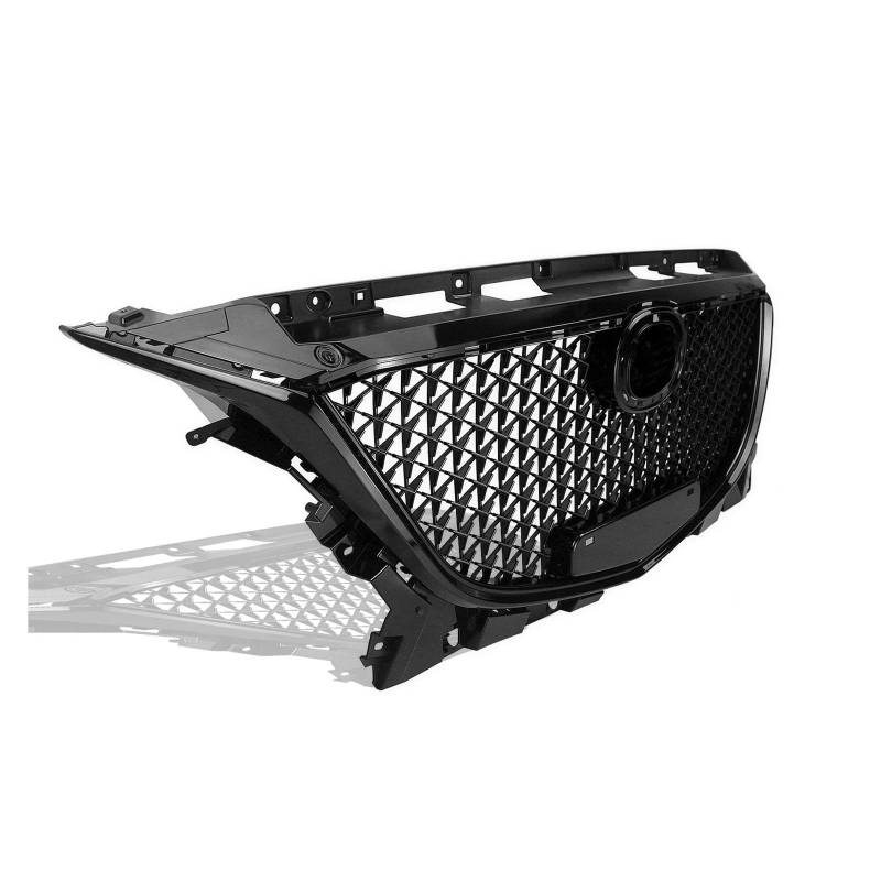 Für Mazda 3 Axela 2014-2016 Kühlergrill Waben Stil Grill + Auto Unteren Stoßfänger Spoiler Splitter Schutz Platte Klinge Lip Prot von DXLSAEU