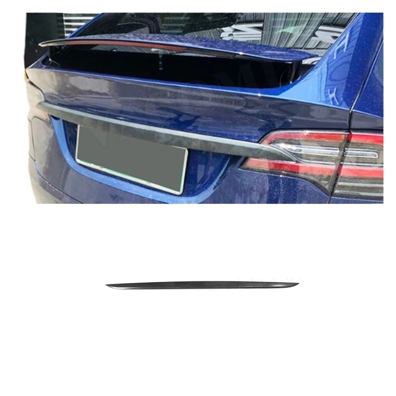 Für Tesla Modell X SUV 2020 Hinten Stamm Spoiler Hinten Stamm Lip Carbon Faser Flügel Spoiler ABS Carbon Look(ABS Carbon Look) von DXLSAEU