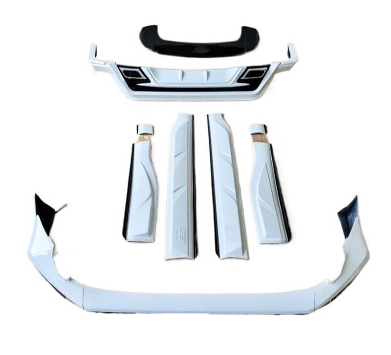 Für Toyota Corolla Kreuz 2021 2022 2023 ABS Farbe Auto Stoßfänger Vorne Lip Hinten Stamm Diffusor Seite Rock Spoiler Körper Kit(XL1000V Clear) von DXLSAEU