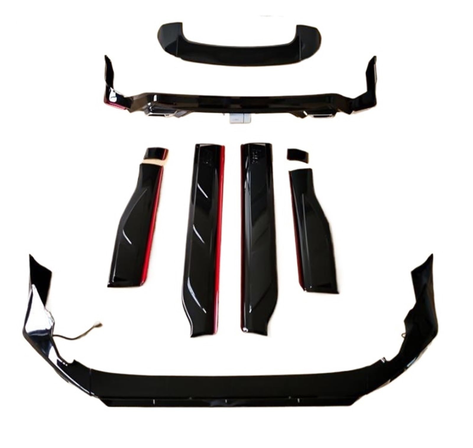 Für Toyota Corolla Kreuz 2021 2022 2023 ABS Farbe Auto Stoßfänger Vorne Lip Hinten Stamm Diffusor Seite Rock Spoiler Körper Kit(XL125V White LG) von DXLSAEU
