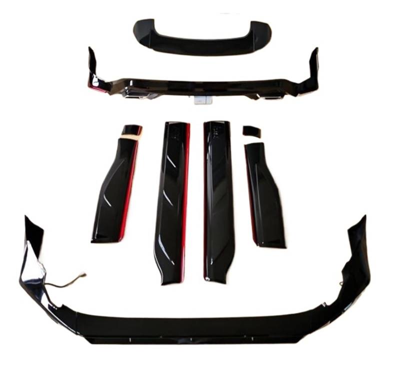 Für Toyota Corolla Kreuz 2021 2022 2023 ABS Farbe Auto Stoßfänger Vorne Lip Hinten Stamm Diffusor Seite Rock Spoiler Körper Kit(XL125V White LG) von DXLSAEU