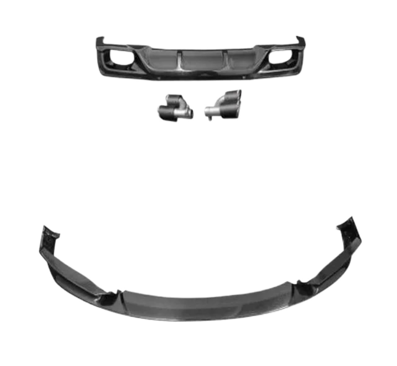 Für X2 F39 2018-2022 3D-Carbon-Faser-Auto-Stoßfänger Vorne Lippe + Heckdiffusor + Seitenschweller + Spoiler + Auspuffspitzen Body Kit(XL1000V Clear) von DXLSAEU