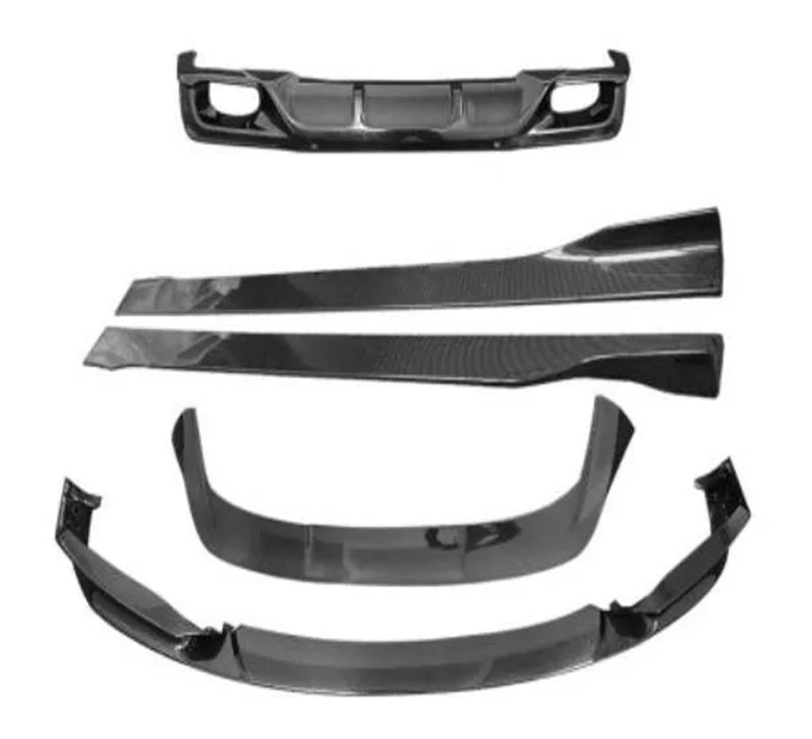 Für X2 F39 2018-2022 3D-Carbon-Faser-Auto-Stoßfänger Vorne Lippe + Heckdiffusor + Seitenschweller + Spoiler + Auspuffspitzen Body Kit(XL125V Gray) von DXLSAEU