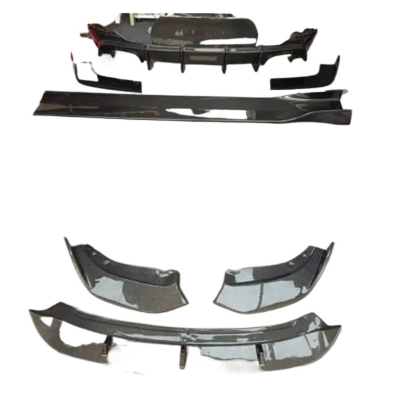 Für X2 F39 2018-2022 Carbon-Faser-Auto-Stoßfänger Vorne Lippe + Heckdiffusor + Seitenschweller + Spoiler-Body-Kit(XL1000V Clear) von DXLSAEU