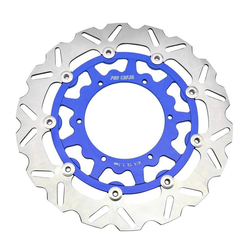 Für Yamaha Für WR YZ 125 250 250F 426F 450F YZ250X YZ250FX 1998-2021 CNC 320mm 270mm Schwimm Front Bremsscheibe Rotor Universal Teile(Front 320MM Blue) von DXLSAEU