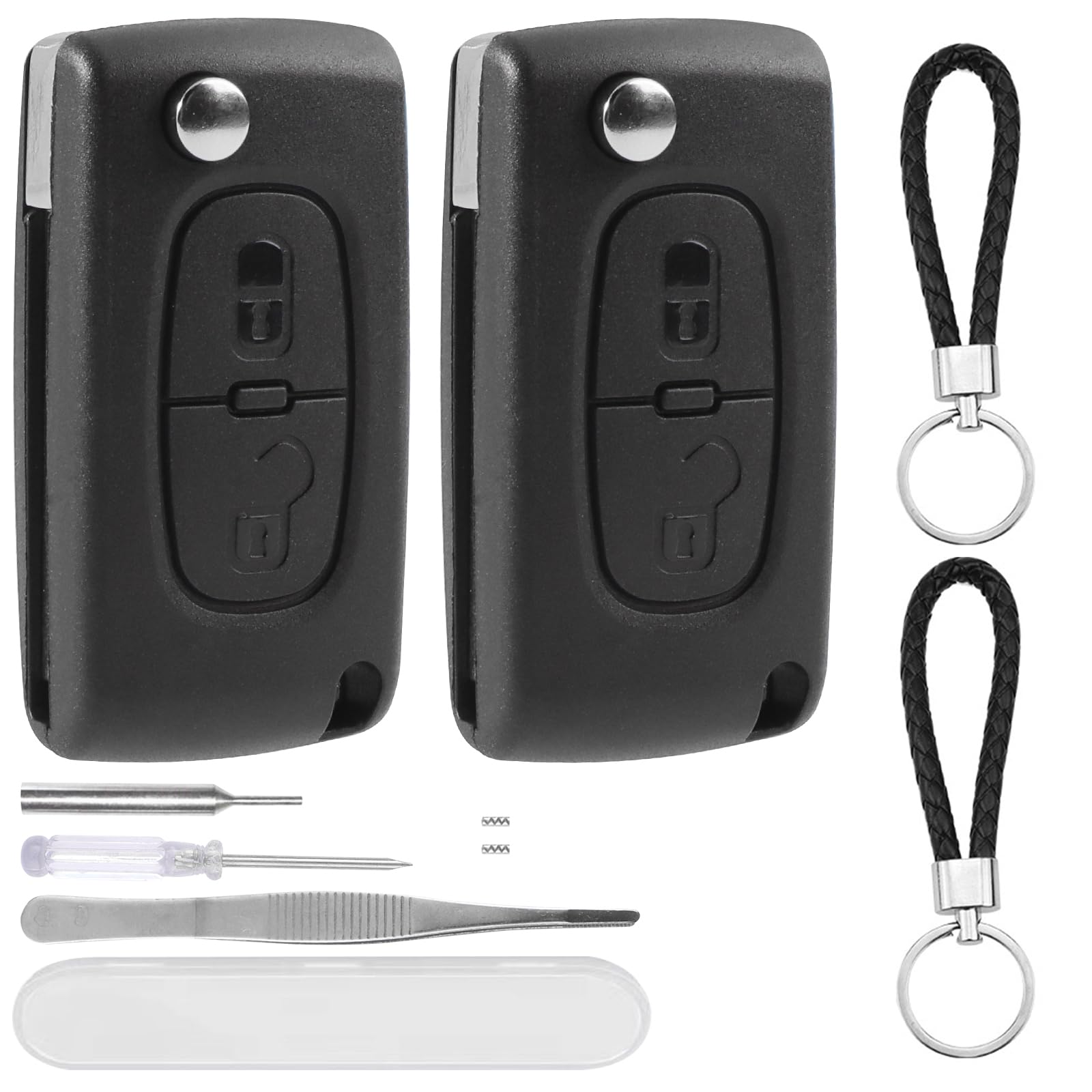 DXiongW 2 Stück Auto Schlüsselgehäuse 2 Tasten CE0536 VA2 Kompatibel mit Peugeot 207 307 308 407 408 607 und Citroen C3 C2 C4 C5 C6 C8 Xsara Fernbedienung Klappschlüssel Gehäuse mit Batteriehalter DXiongW 2 Stück Auto Schlüsselgehäuse 2 Tasten CE0536 VA2 Kompatibel mit Peugeot 207 307 308 407 408 607 und Citroen C3 C2 C4 C5 C6 C8 Xsara Fernbedienung Klappschlüssel Gehäuse mit Batteriehalter von DXiongW