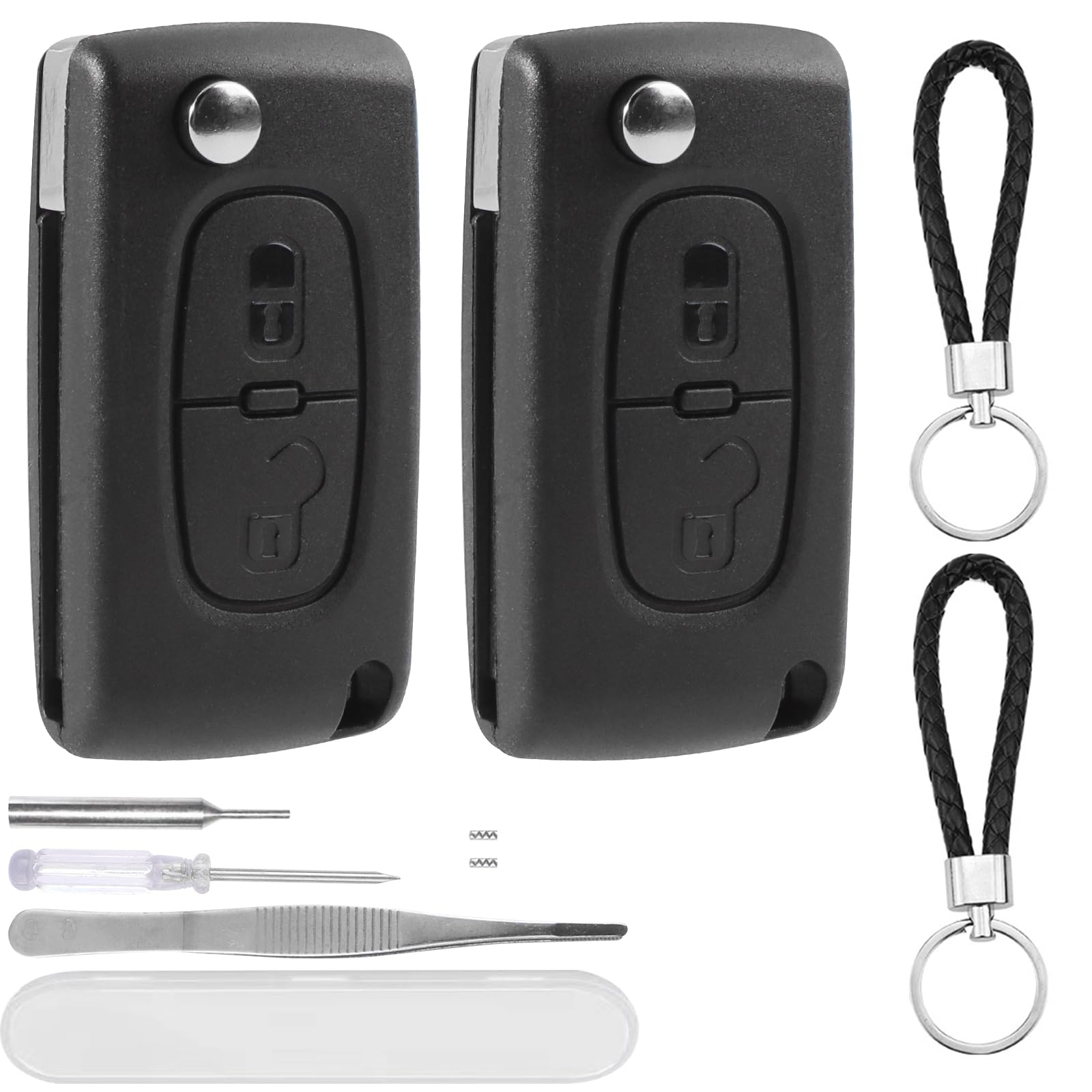 DXiongW 2 Stück Autoschlüssel Gehäuse 2 Tasten CE0536 HU83 Kompatibel mit Peugeot 207 307 308 407 408 607 und Citroen C3 C2 C4 C5 C6 C8 Fernbedienung Schlüsselgehäuse mit Batteriehalter und Schlitz DXiongW 2 Stück Autoschlüssel Gehäuse 2 Tasten CE0536 HU83 Kompatibel mit Peugeot 207 307 308 407 408 607 und Citroen C3 C2 C4 C5 C6 C8 Fernbedienung Schlüsselgehäuse mit Batteriehalter und Schlitz von DXiongW