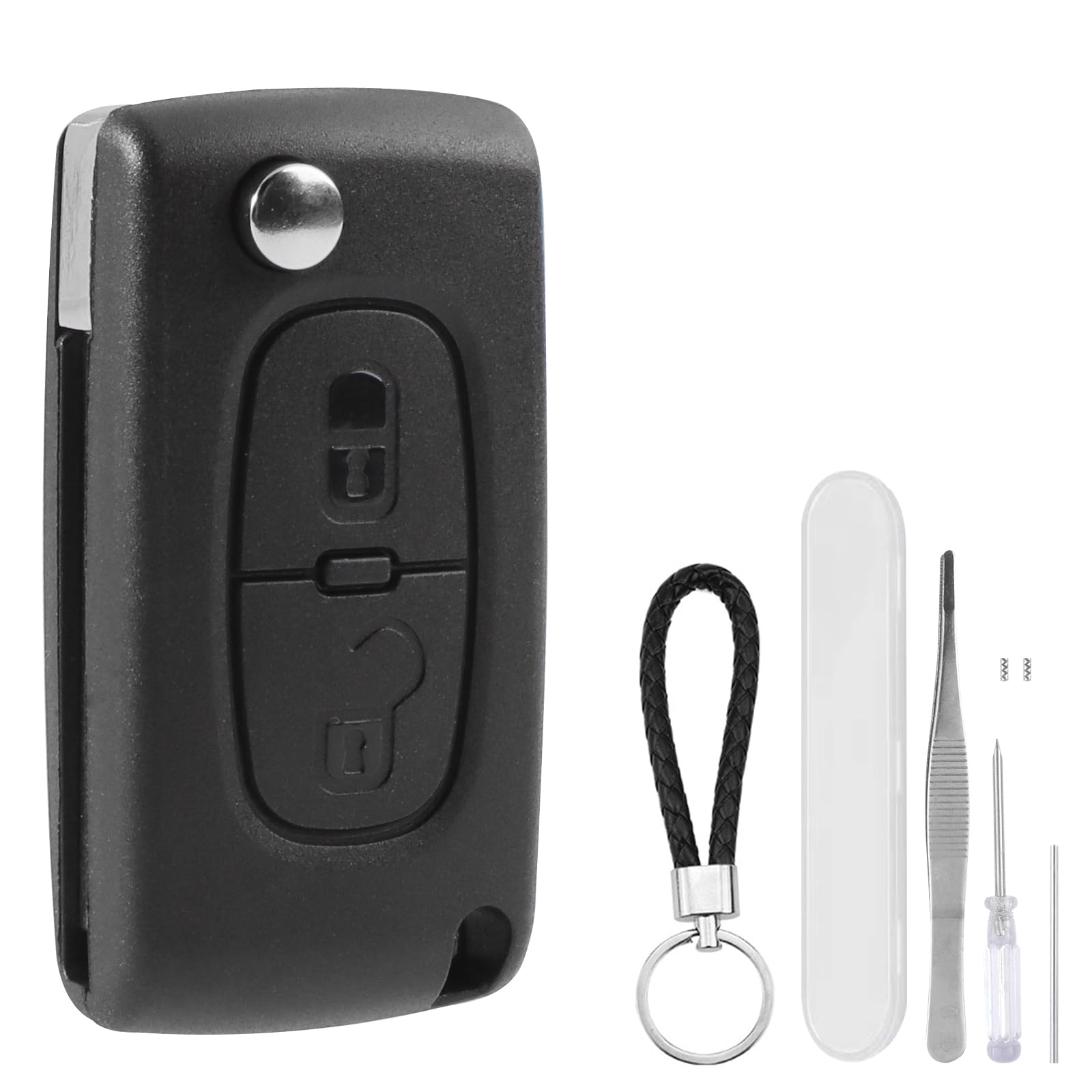DXiongW 2 Tasten Auto Schlüssel Gehäuse CE0523 VA2 Kompatibel mit Peugeot 207 307 308 407 408 607 und Citroen C2 C3 C4 C5 C6 C8 Xsara Fernbedienung Klappschlüssel Ersatzgehäuse mit Schlüsselanhänger DXiongW 2 Tasten Auto Schlüssel Gehäuse CE0523 VA2 Kompatibel mit Peugeot 207 307 308 407 408 607 und Citroen C2 C3 C4 C5 C6 C8 Xsara Fernbedienung Klappschlüssel Ersatzgehäuse mit Schlüsselanhänger von DXiongW