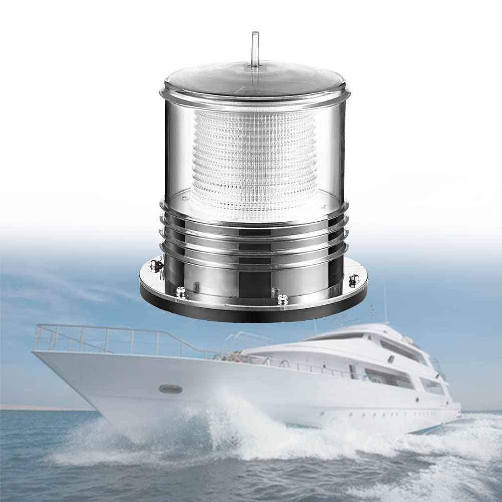 DYK&NX Boot Navigationslichter, Solare Signalleuchten, Solarladung, Drei Installationsmethoden, wasserdichtes IP65-Design, 3km Sichtweite für Schnellbooten,Kleinen Fischerbooten (Color : White) von DYK&NX