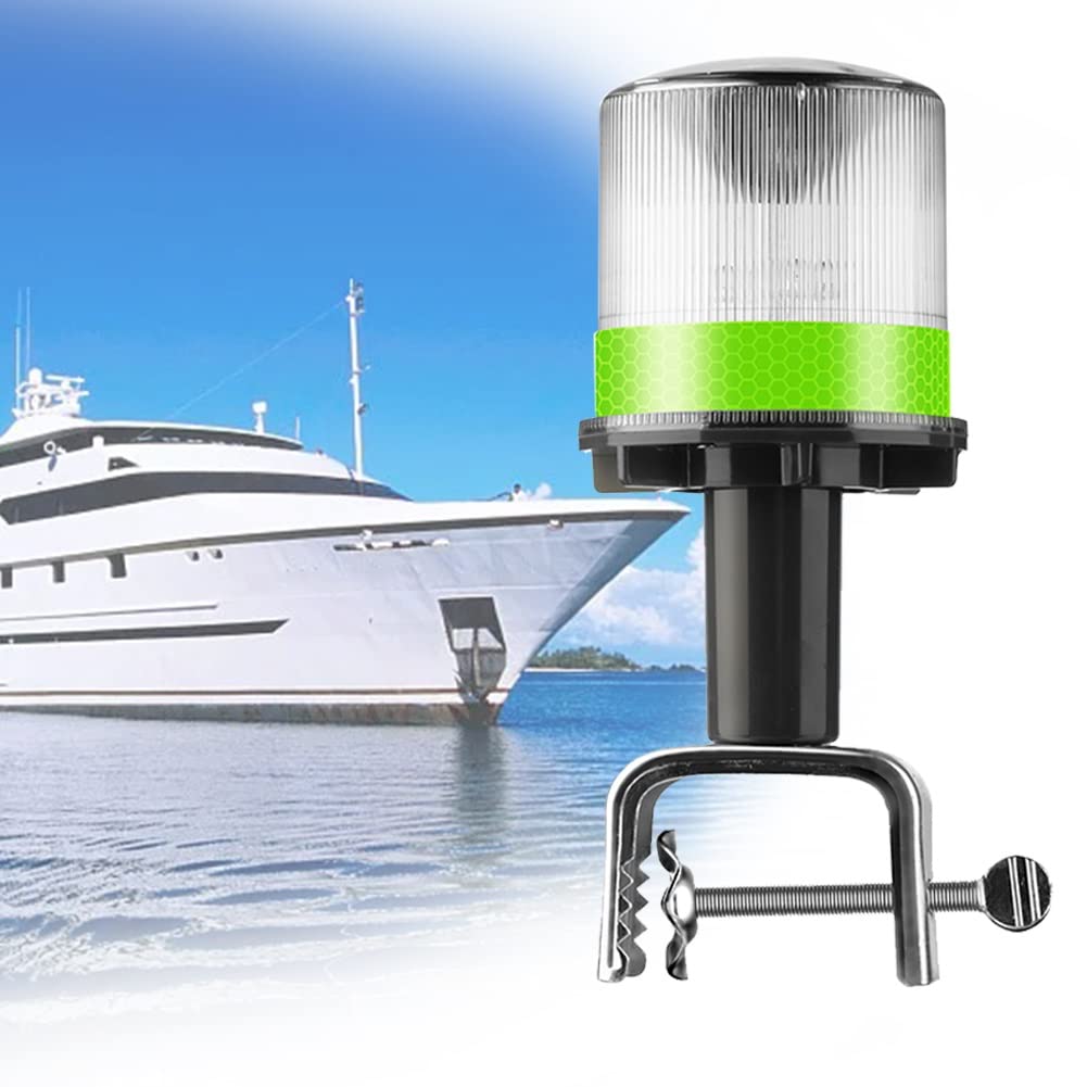 Solare Signalleuchten, LED Boot Navigationslichter mit Solarlichtquelle, IP65 Wasserdichtes Design für Segelschiff, StraßEnwarnung, Industriefahrzeug (Color : Green) von DYK&NX