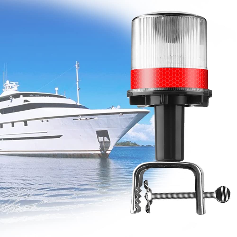 Solare Signalleuchten, LED Boot Navigationslichter mit Solarlichtquelle, IP65 Wasserdichtes Design für Segelschiff, StraßEnwarnung, Industriefahrzeug (Color : Red) von DYK&NX