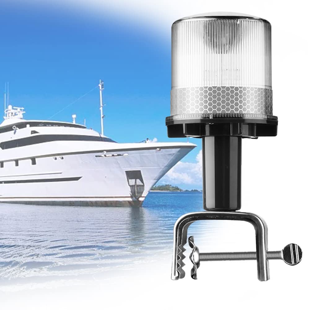 Solare Signalleuchten, LED Boot Navigationslichter mit Solarlichtquelle, IP65 Wasserdichtes Design für Segelschiff, StraßEnwarnung, Industriefahrzeug (Color : White) von DYK&NX