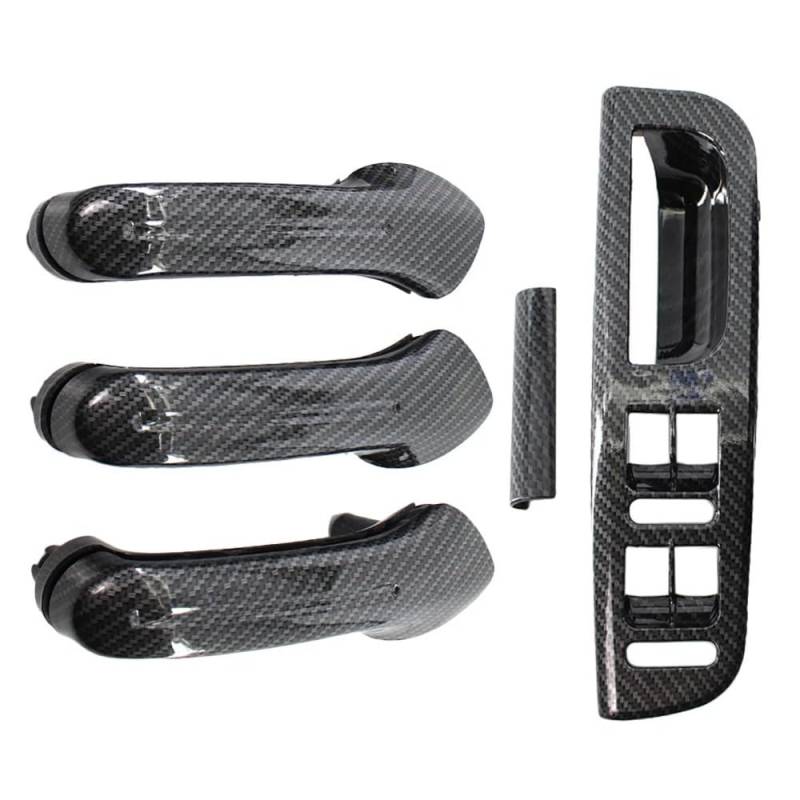 Für Golf Für MK4 1998-2004 Carbon Fiber Innen Tür Haltegriff Abdeckung Schalter Lünette LHD/RHD Autotürgriff Auto vorne Links(Left Hand Drive) von DYOG
