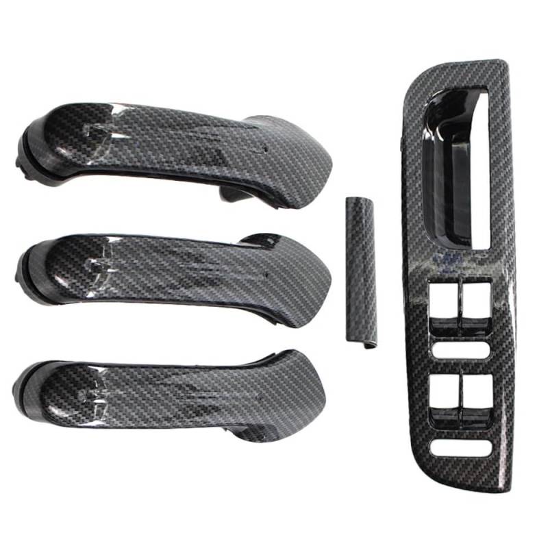 Für Golf Für MK4 1998-2004 Carbon Fiber Innen Tür Haltegriff Abdeckung Schalter Lünette LHD/RHD Autotürgriff Auto vorne Links(Right Hand Drive) von DYOG