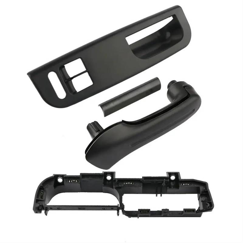 Für Golf Für MK4 3B1867171D 1J4867180A 2 Tür Carbon Fiber Auto Innen Tür Haltegriff Abdeckung Schalter Lünette Bracke Autotürgriff Auto vorne Links(Black Set) von DYOG