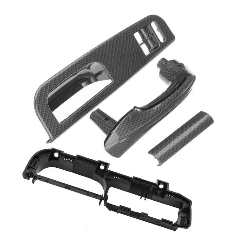 Für Golf Für MK4 3B1867171D 1J4867180A 2 Tür Carbon Fiber Auto Innen Tür Haltegriff Abdeckung Schalter Lünette Bracke Autotürgriff Auto vorne Links(Carbon Fibre Set) von DYOG