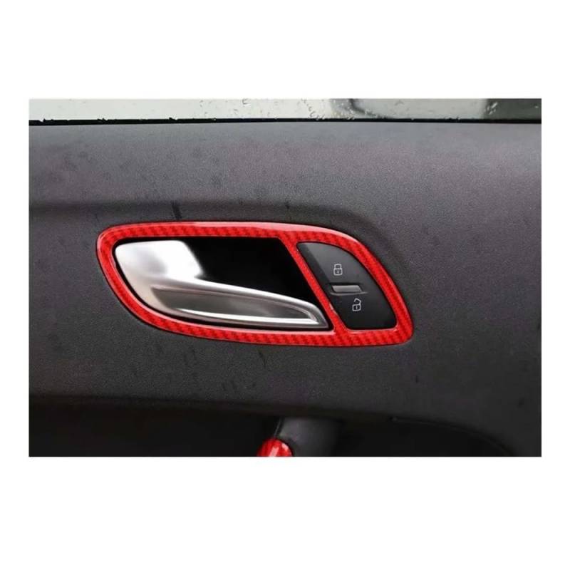 Für TT 2008-2014 Auto-Styling Linkslenker Innentürgriff Rahmenverkleidung Autozubehör 2St Autotürgriff Auto vorne Links(Carbon Fiber Red) von DYOG