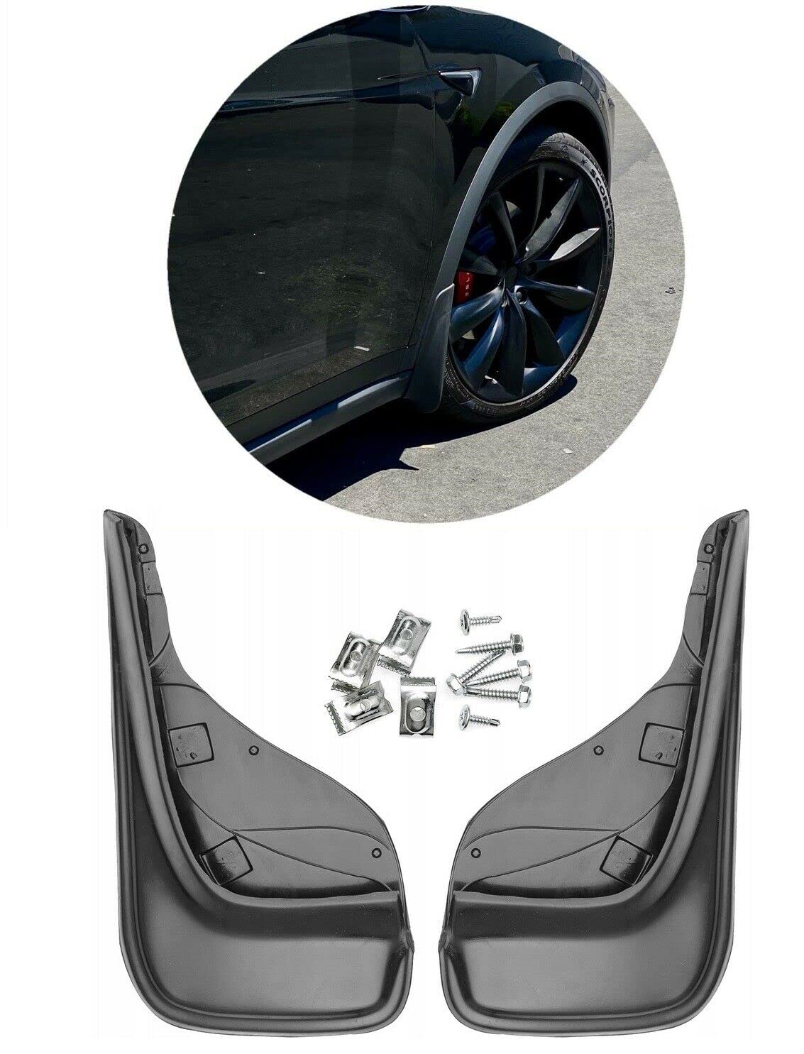 2X Schmutzfänger Schmutzschutz Schwarz Vorne Links+Rechts für Corsa F Hatchback von DZAM