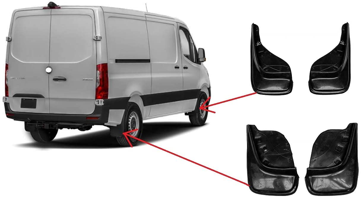 4x Schmutzfänger Schmutzschutz Schwarz Hinten+Vorne Links+Rechts Ducato bis 2016 von Arix