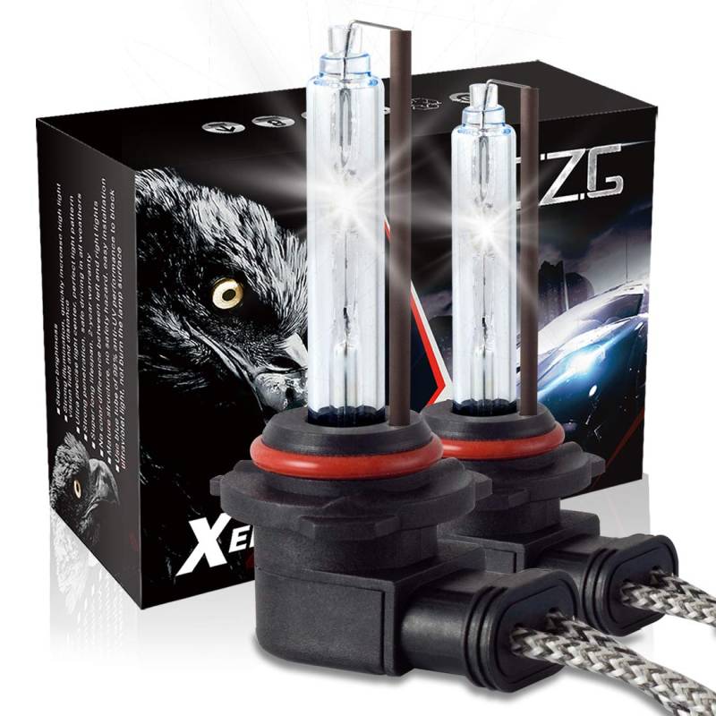 DZG HIR2 / HB3 / HB4 (9012/9005/9006) HID Xenon Glühbirnen Scheinwerfer 35w Lampe 6000K Reines Weiß Auto, 2 Stücke (Nur Glühbirnen) von DZG