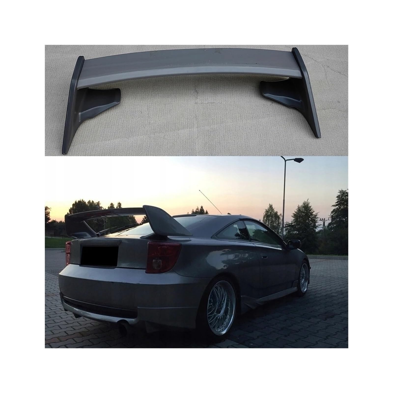 2000–2005, kompatibel mit Toyota CELICA, Kofferraumspoiler mit LED-Leuchten, ABS-Kunststoff, glänzend schwarz, Spoiler for Kofferraum, Kofferraumflügel(White and black) von DZLCGJYX