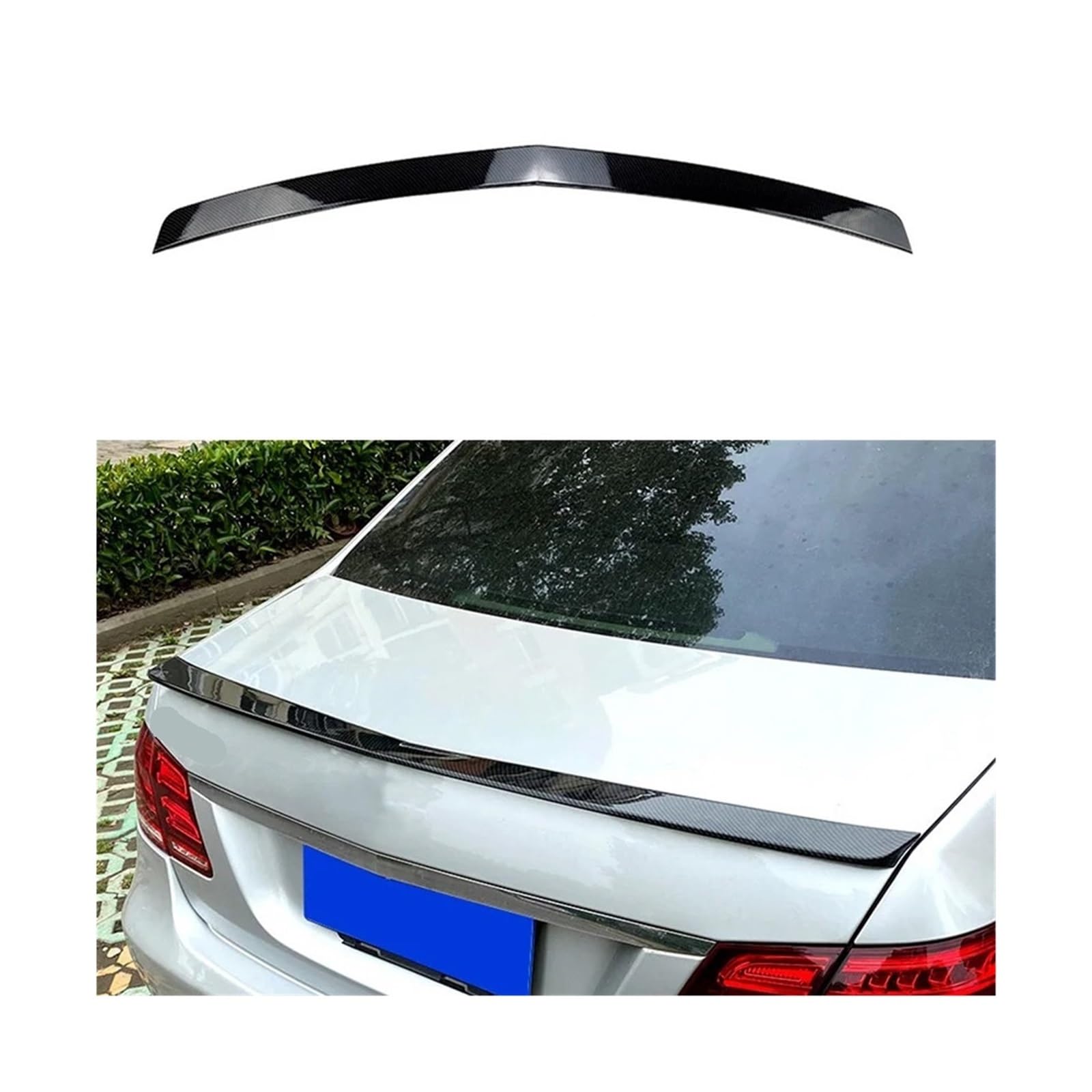 2010–2016 kompatibel for Benz E-Klasse W212 E200 E260 hinten mittlerer Kofferraum Dachspoiler Flügel Auto Heckspoiler Flügel Aufkleber Schwänze(Carbon Look) von DZLCGJYX