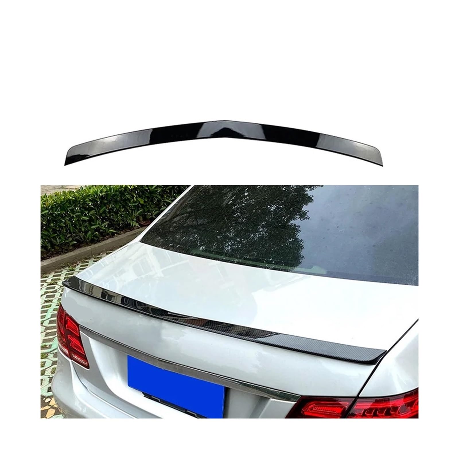 2010–2016 kompatibel for Benz E-Klasse W212 E200 E260 hinten mittlerer Kofferraum Dachspoiler Flügel Auto Heckspoiler Flügel Aufkleber Schwänze(Gloss Black) von DZLCGJYX