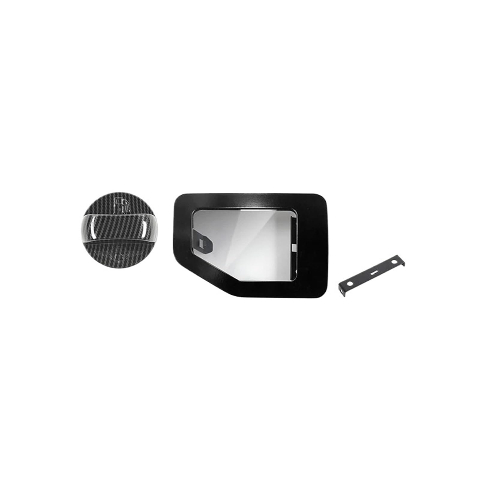 Auto Transparent Gas Kraftstoff Tankdeckel Abdeckung Dekoration Zubehör Kompatibel for Suzuki Jimny JB74 2019 2020 2021 2022 2023 2024(Black Carbon Fiber) von DZLCGJYX