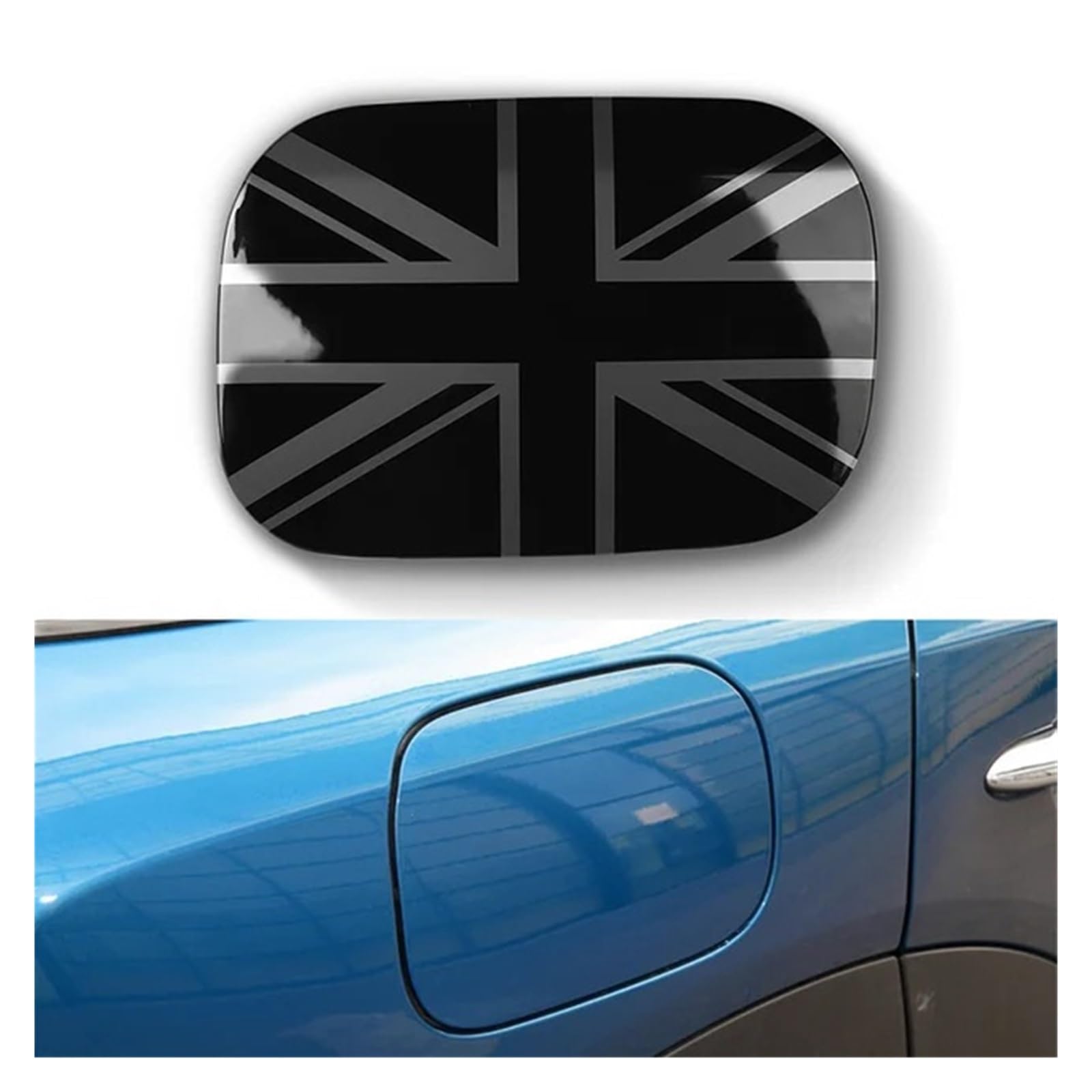 F60 COUNTRYMAN Union Jack Auto-Tankdeckel-Aufkleber, kompatibel mit MINI Cooper, Außenzubehör(Black beige) von DZLCGJYX