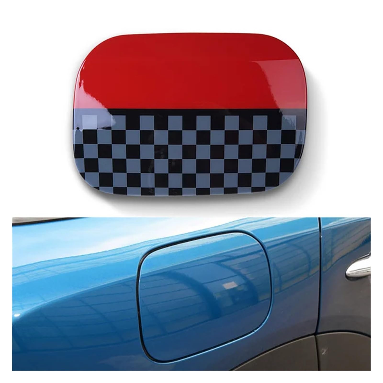 F60 COUNTRYMAN Union Jack Auto-Tankdeckel-Aufkleber, kompatibel mit MINI Cooper, Außenzubehör(Black red) von DZLCGJYX