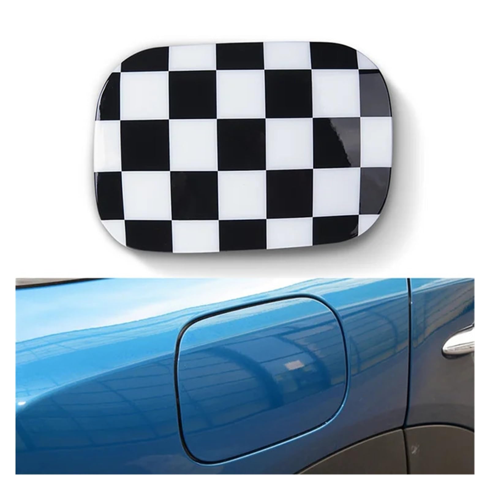 F60 COUNTRYMAN Union Jack Auto-Tankdeckel-Aufkleber, kompatibel mit MINI Cooper, Außenzubehör(Black white) von DZLCGJYX