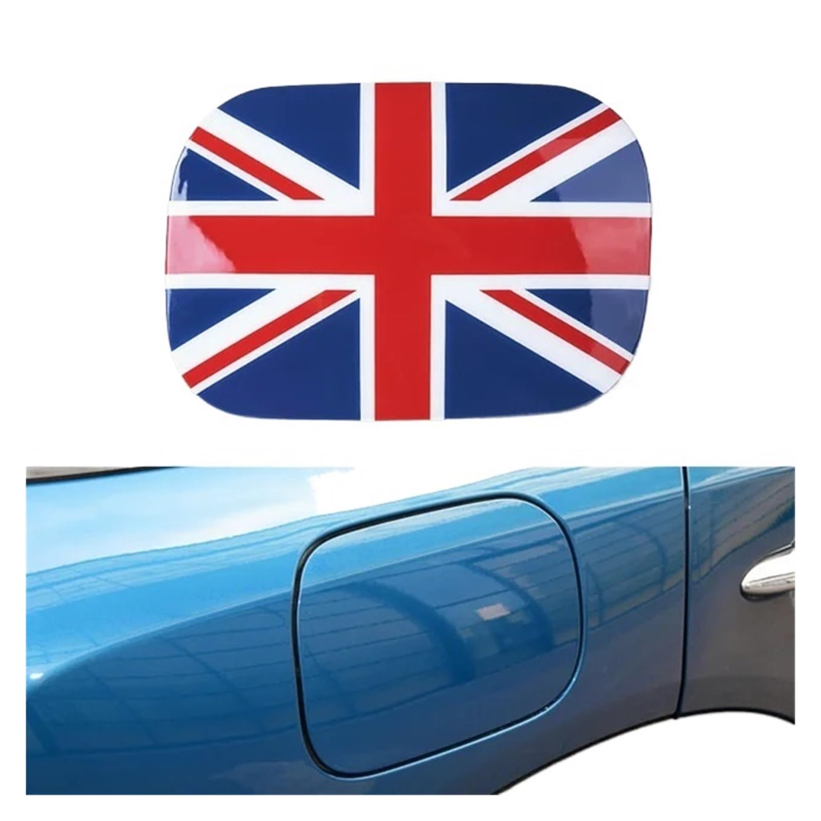 F60 COUNTRYMAN Union Jack Auto-Tankdeckel-Aufkleber, kompatibel mit MINI Cooper, Außenzubehör(Blue red) von DZLCGJYX