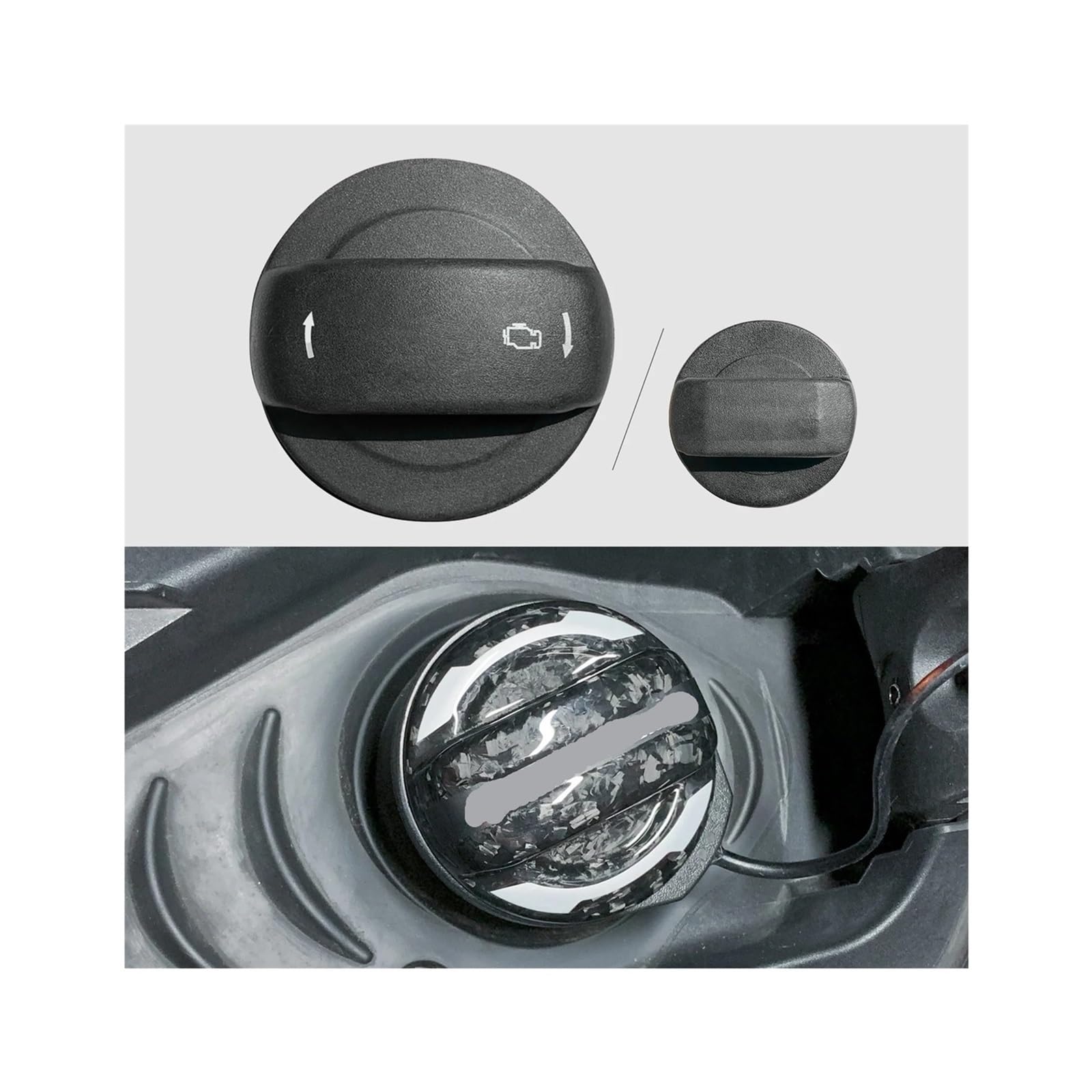 Kompatibel for Audi A1 A3 A4 A5 A4 S4 RS3 RS4 A7 Q3 Q5 A6 Q8 und Skoda Octavia Fabia Yeti Kraftstoff Carbon Heizöl Tankdeckel Auto Tankdeckel(Red Label Forged cap) von DZLCGJYX