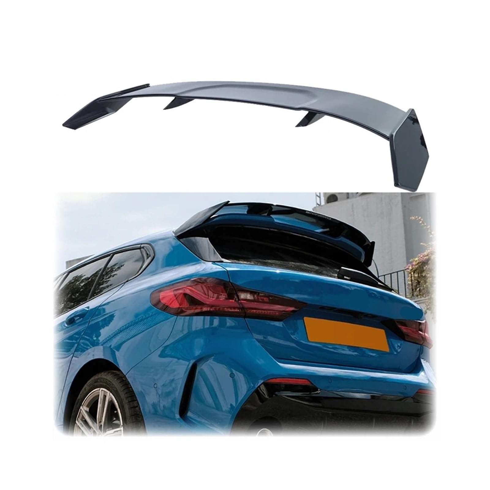 Kompatibel for BMW 1er F40 M135i 128ti 118D Schrägheck-Spoiler ab 2019, Heckspoiler aus ABS in glänzend schwarzer Kohlefaser(Carbon Look) von DZLCGJYX